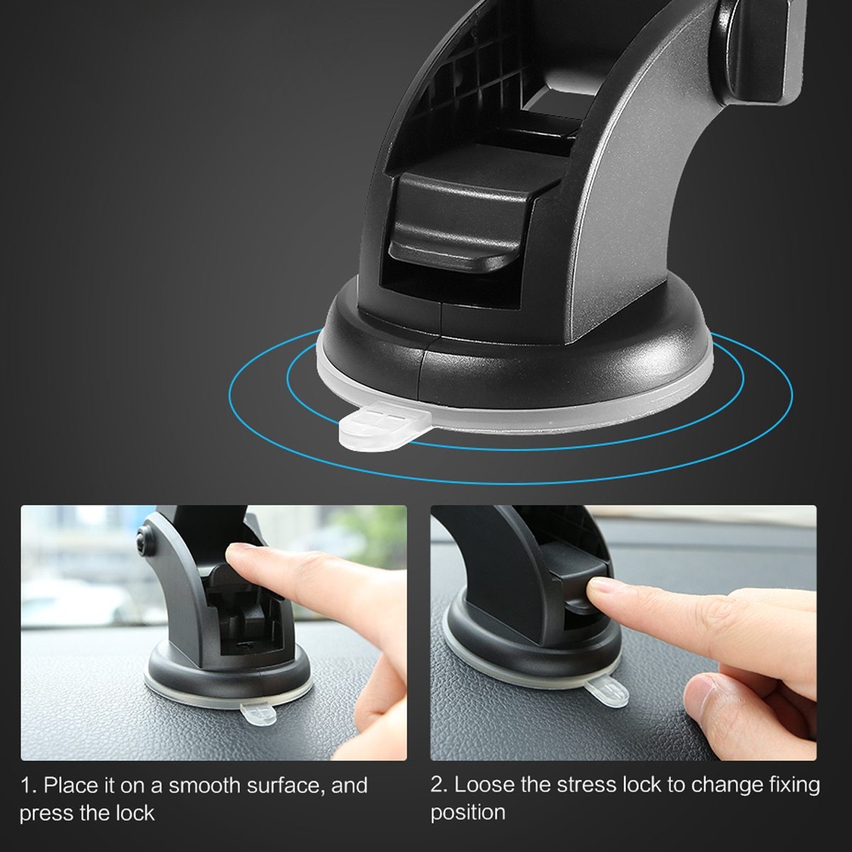 Adjustable Long-Arm Car Mount with Strong Suction