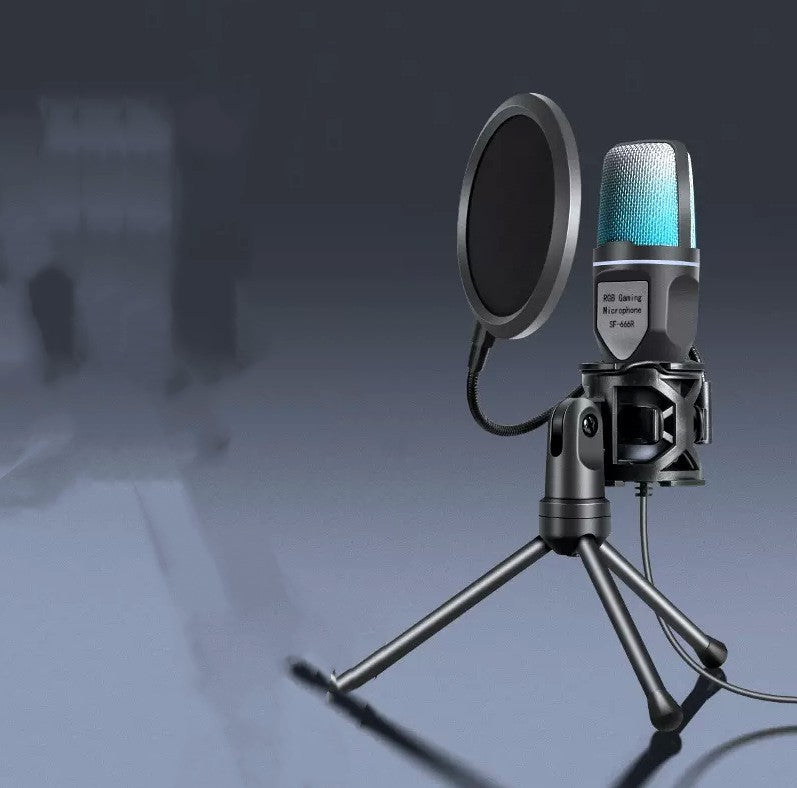 USB Gaming Microphone with Stand for Streaming & Podcasting
