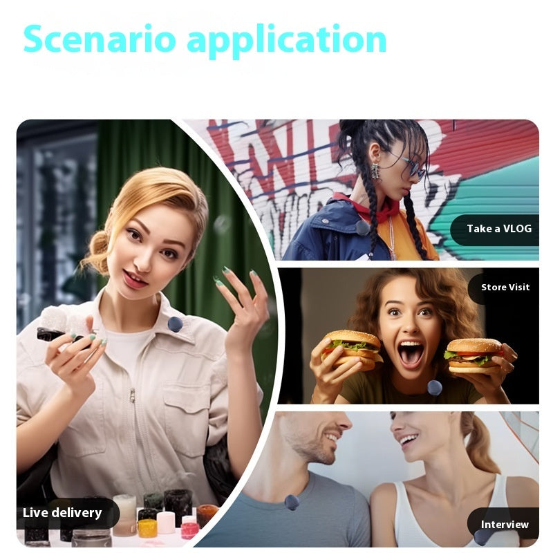 Wireless Lavalier Microphone for Mobile Live Streaming & Recording