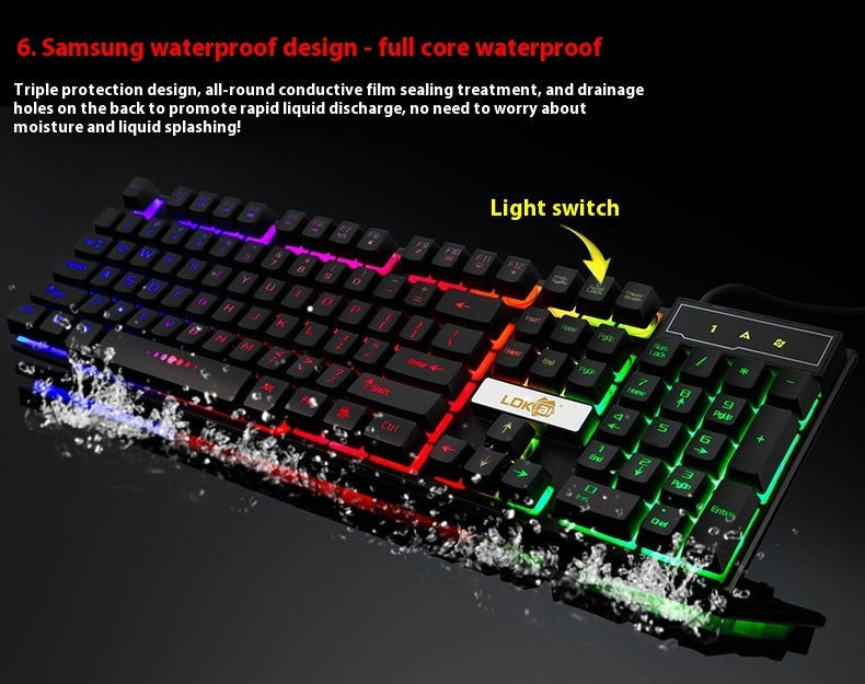 RGB Gaming Keyboard with Wired USB Connection