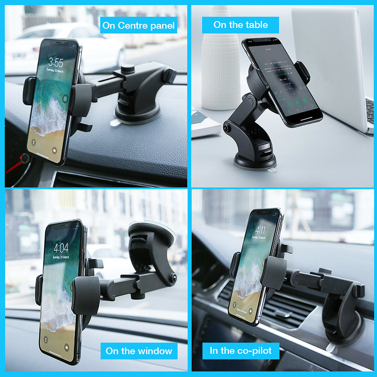 Adjustable Long-Arm Car Mount with Strong Suction