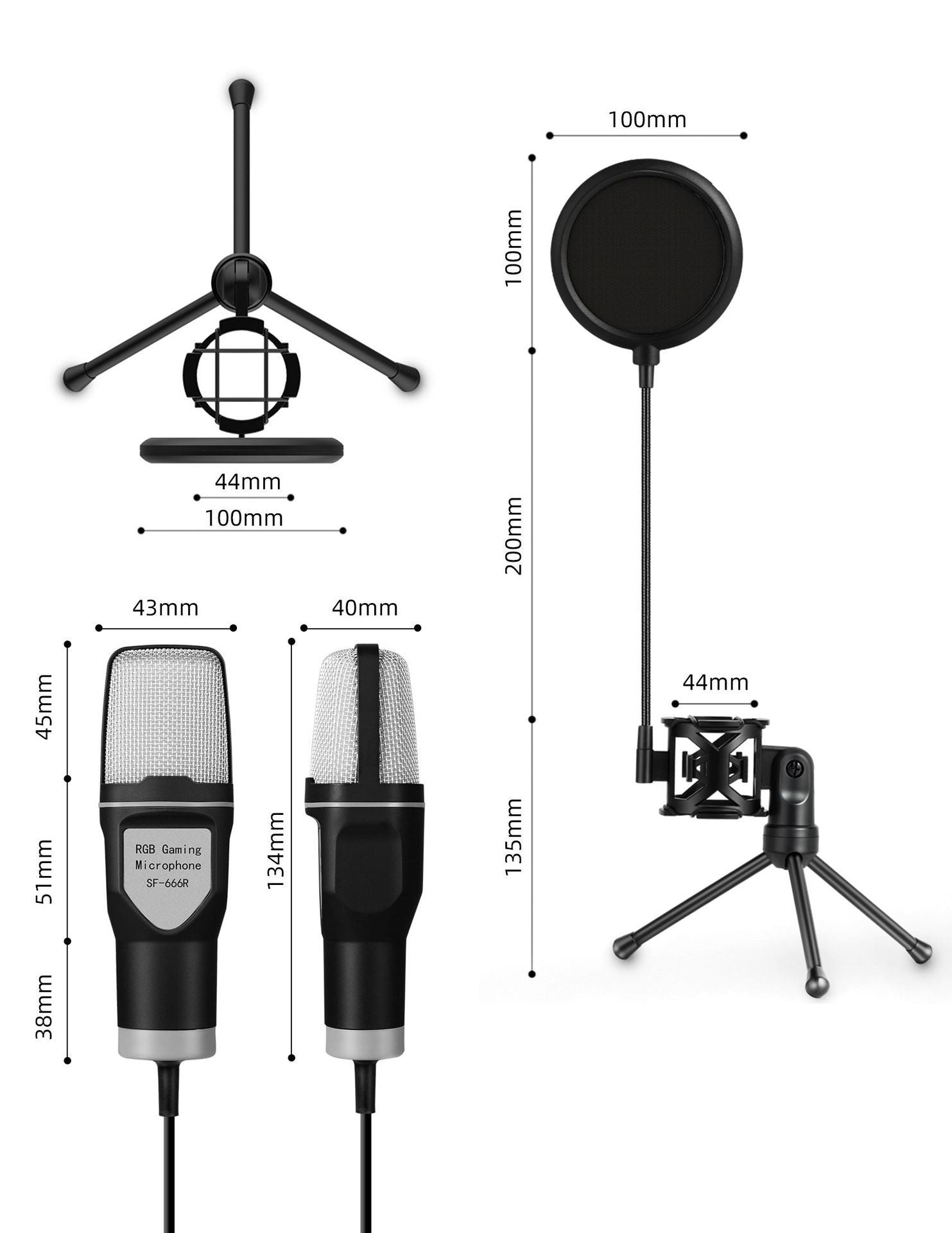 USB Gaming Microphone with Stand for Streaming & Podcasting