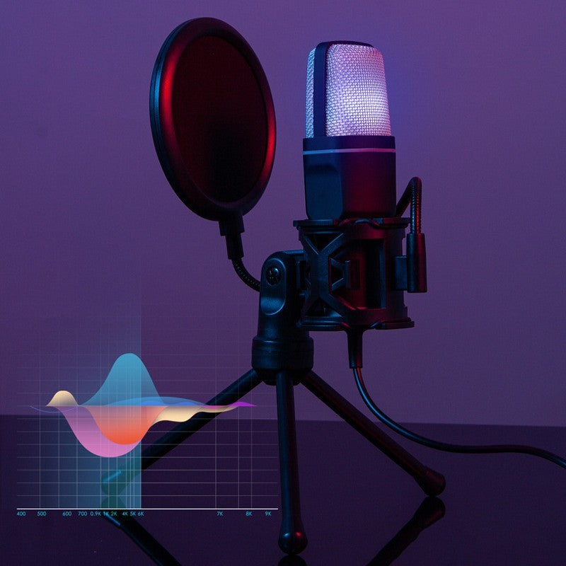 USB Gaming Microphone with Stand for Streaming & Podcasting